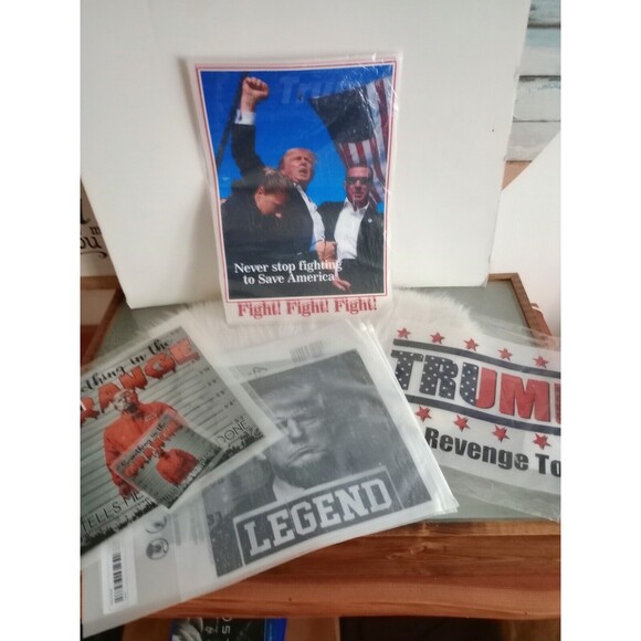 Lot Of 7 Trump Iron On Transfers For T-Shirts 2024 Crafts NIP - Picture 1 of 5